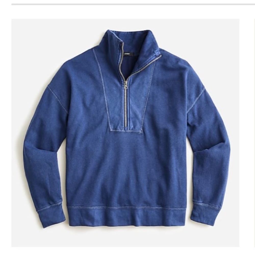 JCrew magic rinse quarter zip sweatshirt